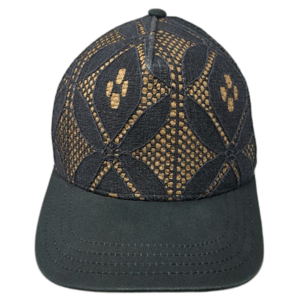 Pistil Trucker Hat Black One Size Geometric Embroidered Pattern Mesh Snapback